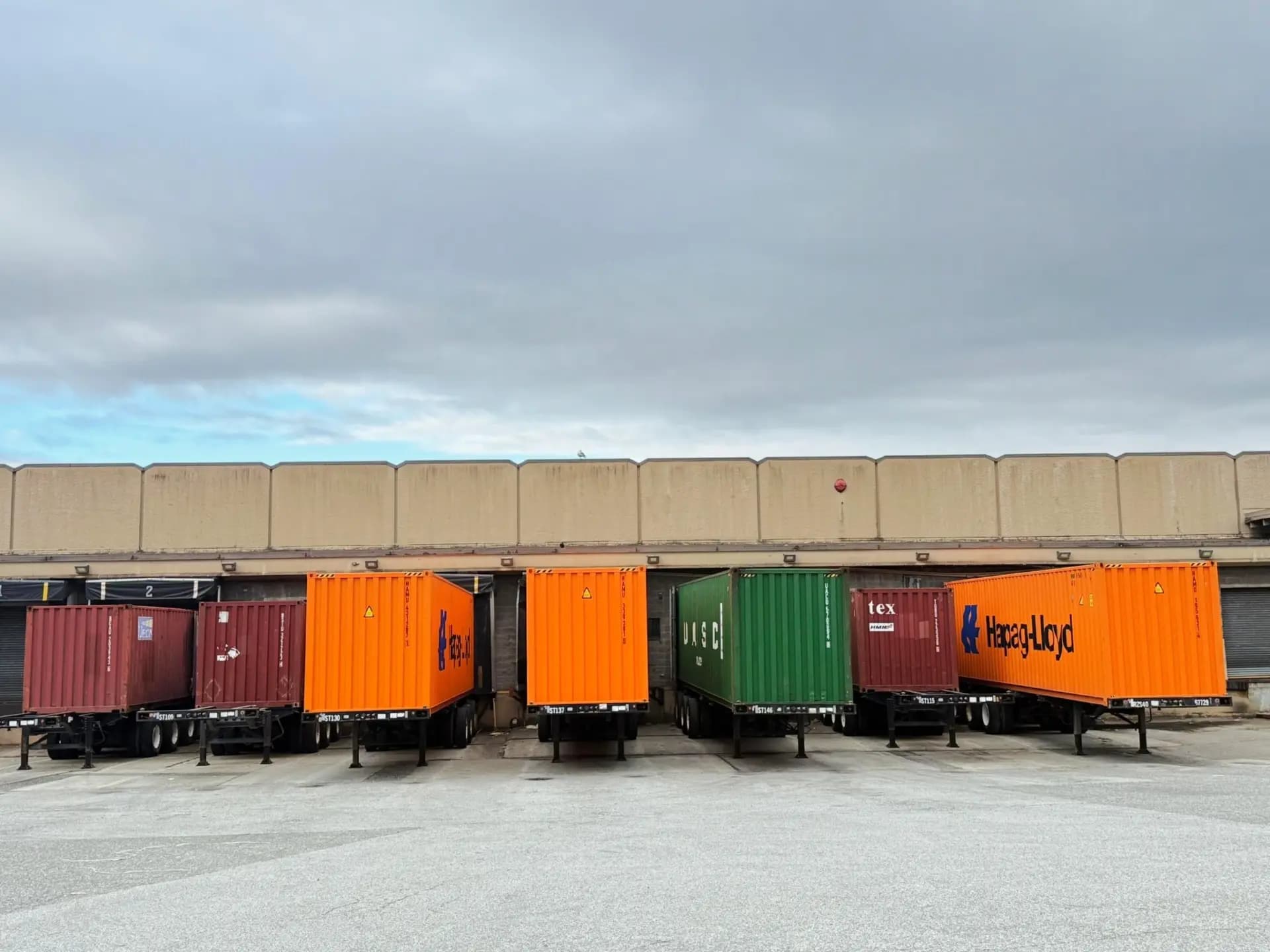 Shipping containers at the Rolls Right dock in Vancouver