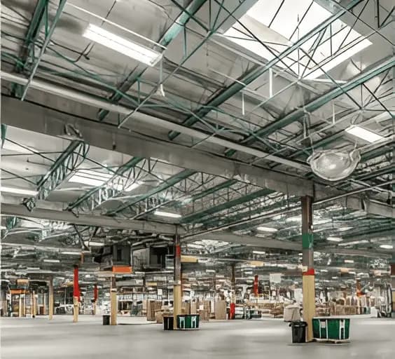 Warehouse floor with racking at the far wall
